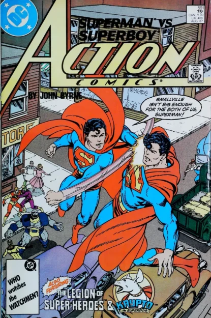 Couverture de ACTION COMICS (1938) #591 - par John Byrne - lecubeacomics.com