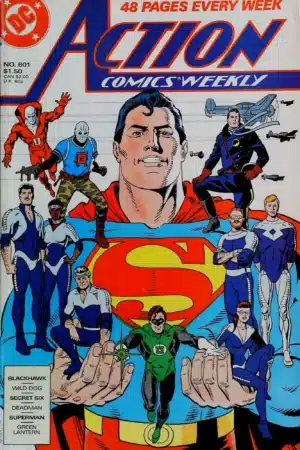 Couverture de ACTION COMICS WEEKLY (1938) #601 - par Dave Gibbons - lecubeacomics.com