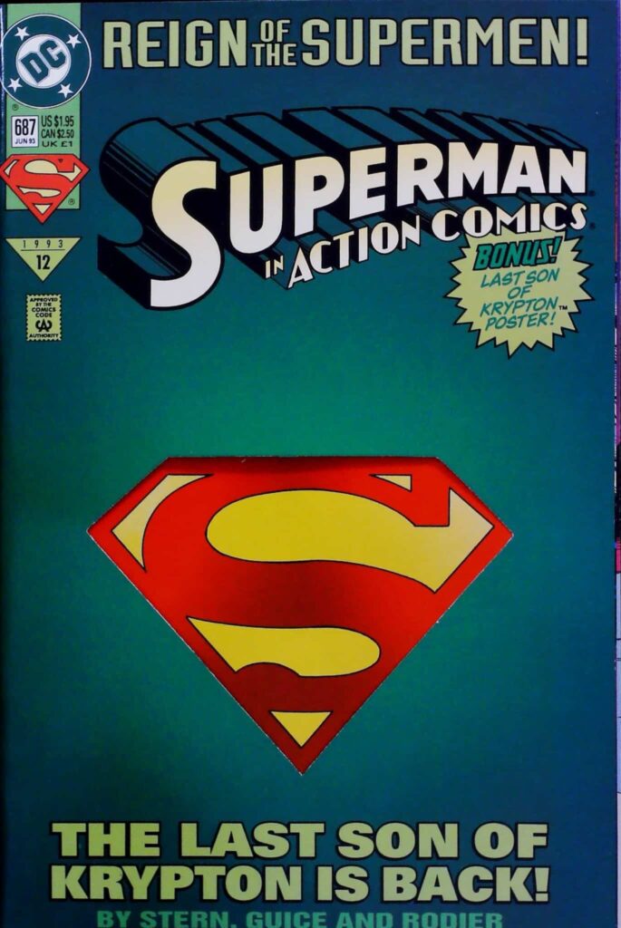 ACTION COMICS #687 - Die-cut cover, exemplaire VF/NM 9.0, recto