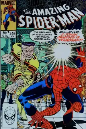 Couverture de AMAZING SPIDER-MAN (1963) #246 - par John Romita Jr. - lecubeacomics.com