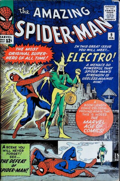 Couverture de AMAZING SPIDER-MAN (1963) #9 - par Steve Ditko - lecubeacomics.com
