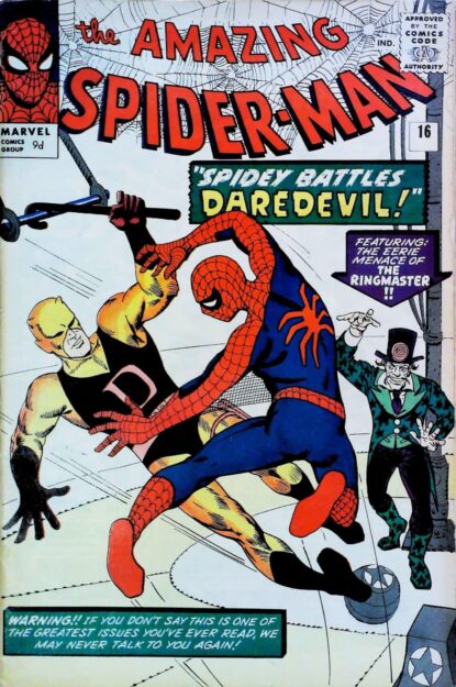 Couverture de AMAZING SPIDER-MAN (1963) #16 - par Steve Ditko - lecubeacomics.com