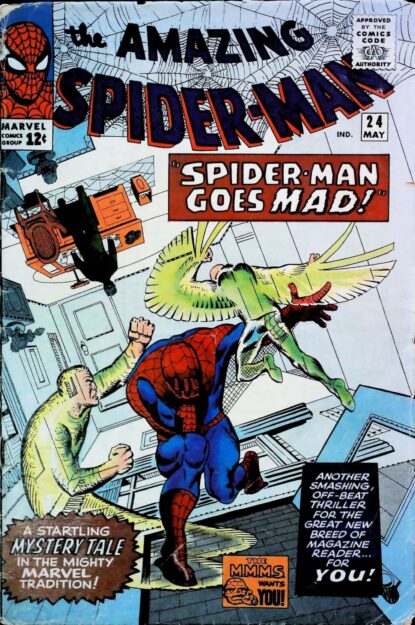 Couverture de AMAZING SPIDER-MAN (1963) #24 - par Steve Ditko - lecubeacomics.com