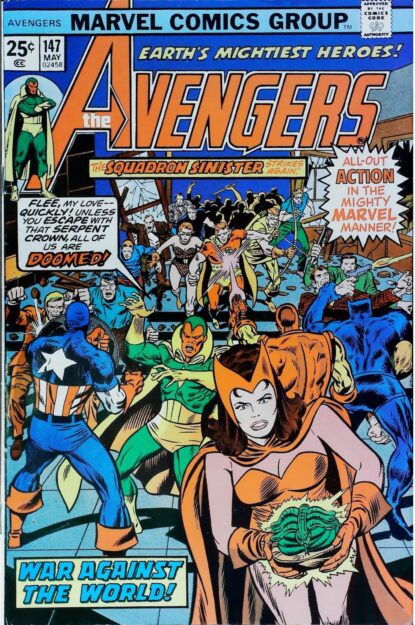 Couverture de AVENGERS (1963) #147 - par Dan Adkins - lecubeacomics.com