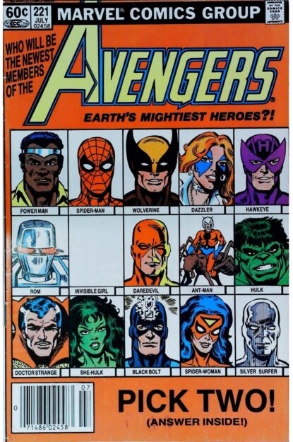 Couverture de AVENGERS (1963) #221 - par Ed Hannigan - lecubeacomics.com