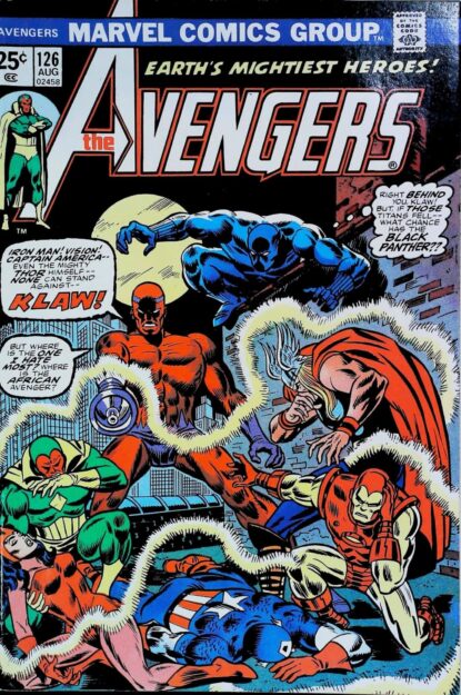 Couverture de AVENGERS (1963) #126 - par Ron Wilson - lecubeacomics.com