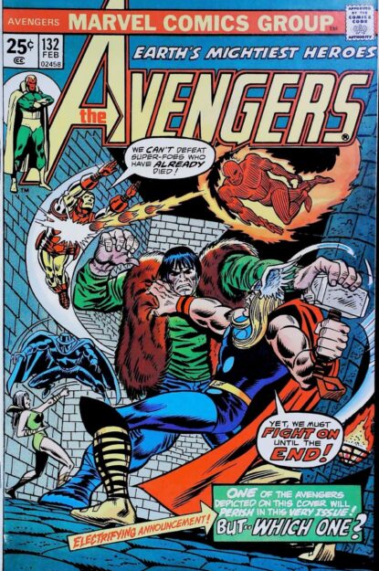 Couverture de AVENGERS (1963) #132 - par Sal Buscema - lecubeacomics.com