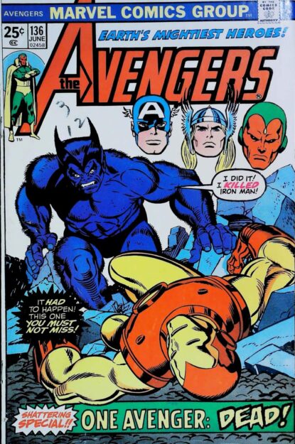 Couverture de AVENGERS (1963) #136 - par Gil Kane - lecubeacomics.com