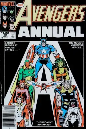 Couverture de AVENGERS (1963) ANNUAL #12 - par Allen Milgrom - lecubeacomics.com