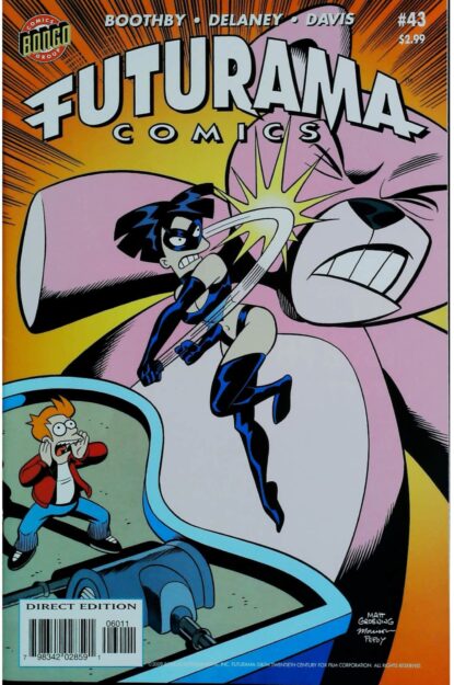 Couverture de FUTURAMA COMICS (2000) #43 - par Andrew Pepoy - lecubeacomics.com