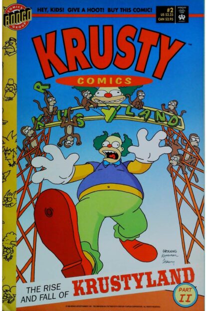 KRUSTY COMICS (1995) #1-3 (COMPLETE SET) - Bongo - lecubeacomics.com Couverture de KRUSTY COMICS (1995) #1-3 (COMPLETE SET) - par Cary Schramm - lecubeacomics.com