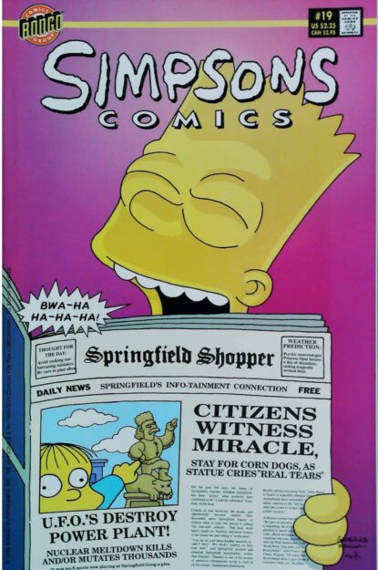 Couverture de SIMPSONS COMICS (1993) #19 - par Bill Morrison - lecubeacomics.com