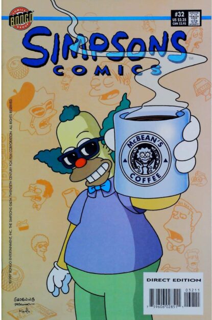 Couverture de SIMPSONS COMICS (1993) #32 - par Bill Morrison - lecubeacomics.com