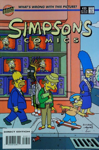 Couverture de SIMPSONS COMICS (1993) #33 - par Nathan Kane - lecubeacomics.com