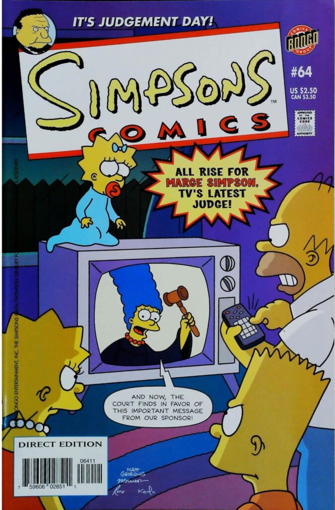Simpsons Comics #64, vue de l'exemplaire