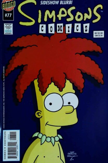 Couverture de SIMPSONS COMICS (1993) #77 - par Bill Morrison - lecubeacomics.com