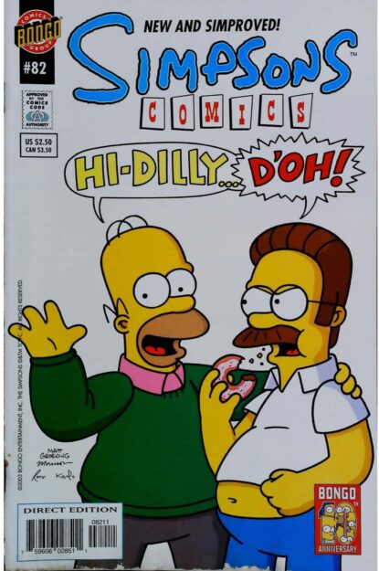 Couverture de SIMPSONS COMICS (1993) #82 - par Bill Morrison - lecubeacomics.com
