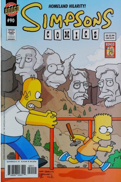 Couverture de SIMPSONS COMICS (1993) #90 - par Bill Morrison - lecubeacomics.com