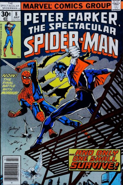 Couverture de SPECTACULAR SPIDER-MAN (1976) #8 - par Paul Gulacy - lecubeacomics.com