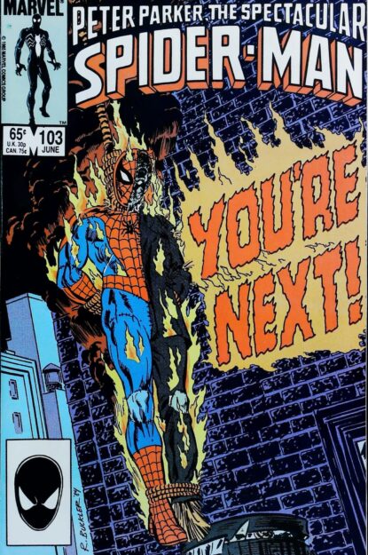 Couverture de SPECTACULAR SPIDER-MAN (1976) #103 - par Rich Buckler - lecubeacomics.com