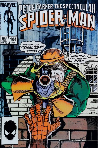 Couverture de SPECTACULAR SPIDER-MAN (1976) #104 - par Brett Breeding - lecubeacomics.com