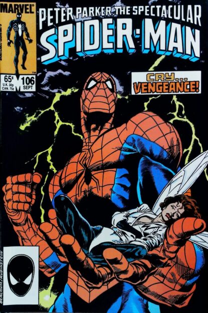 Couverture de SPECTACULAR SPIDER-MAN (1976) #106 - par Joe Rubinstein - lecubeacomics.com