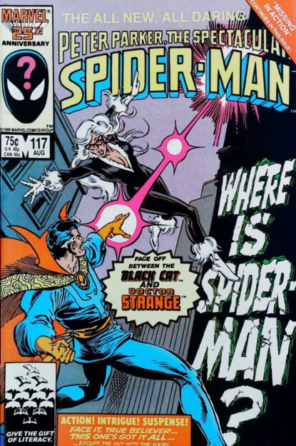 Couverture de SPECTACULAR SPIDER-MAN (1976) #117 - par Rich Buckler - lecubeacomics.com