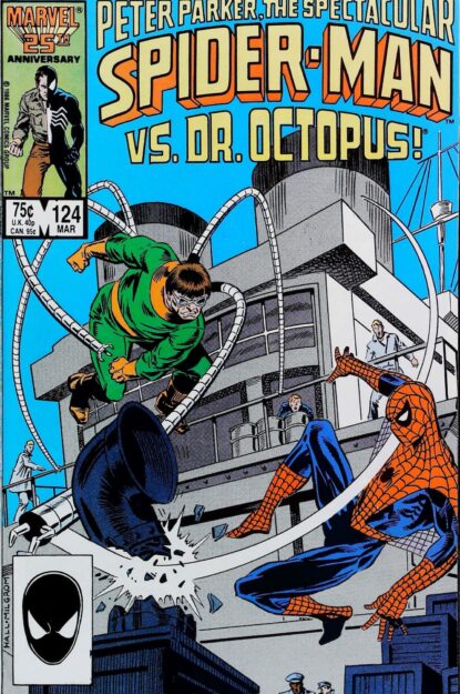Couverture de SPECTACULAR SPIDER-MAN (1976) #124 - par Bob Hall - lecubeacomics.com
