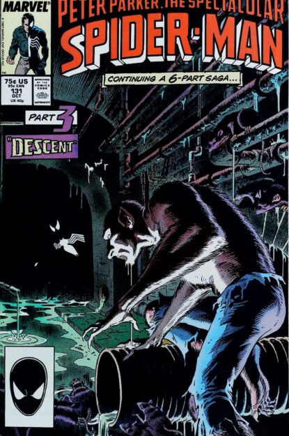 Couverture de SPECTACULAR SPIDER-MAN (1976) #131 - par Mike Zeck - lecubeacomics.com
