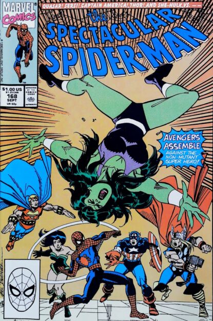 Couverture de SPECTACULAR SPIDER-MAN (1976) #168 - par Sal Buscema - lecubeacomics.com