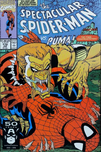 Couverture de SPECTACULAR SPIDER-MAN (1976) #172 - par Sal Buscema - lecubeacomics.com