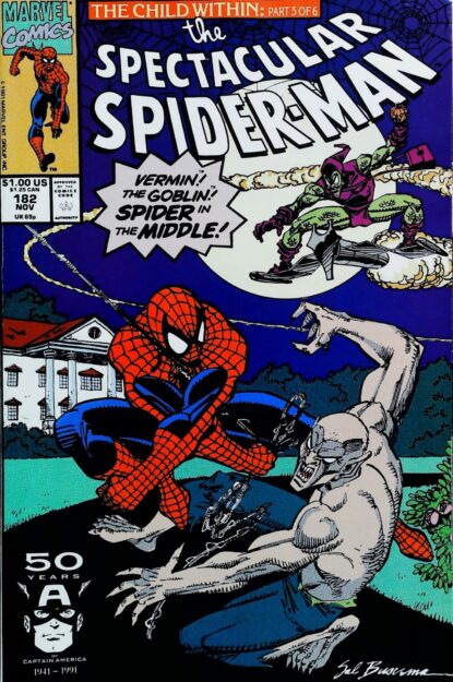 Couverture de SPECTACULAR SPIDER-MAN (1976) #182 - par Sal Buscema - lecubeacomics.com