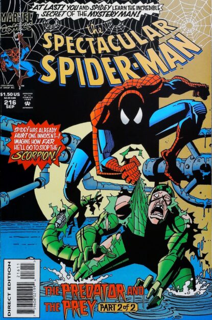 Couverture de SPECTACULAR SPIDER-MAN (1976) #216 - par Sal Buscema - lecubeacomics.com