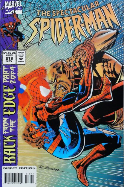 Couverture de SPECTACULAR SPIDER-MAN (1976) #218 - par Sal Buscema - lecubeacomics.com