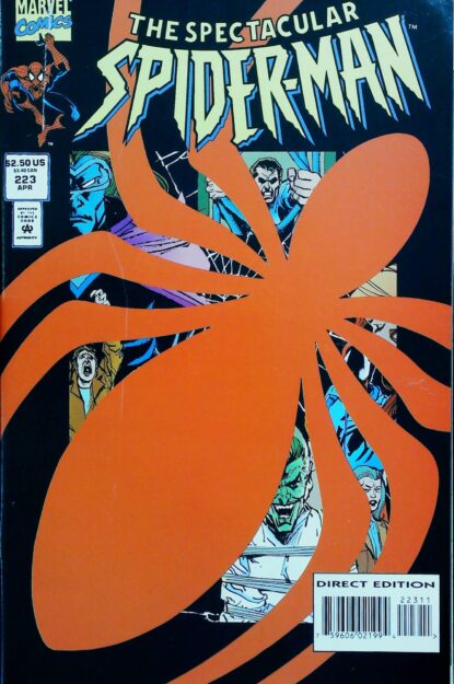 Couverture de SPECTACULAR SPIDER-MAN (1976) #223 - par Bill Sienkiewicz - lecubeacomics.com