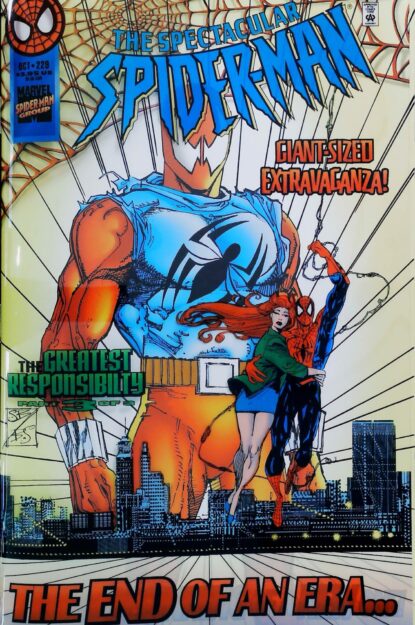 Couverture de SPECTACULAR SPIDER-MAN (1976) #229 - par Bill Sienkiewicz - lecubeacomics.com