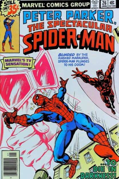 SPECTACULAR SPIDER-MAN (1976) #26 - Marvel - lecubeacomics.com Couverture de SPECTACULAR SPIDER-MAN (1976) #26 - par Ed Hannigan - lecubeacomics.com