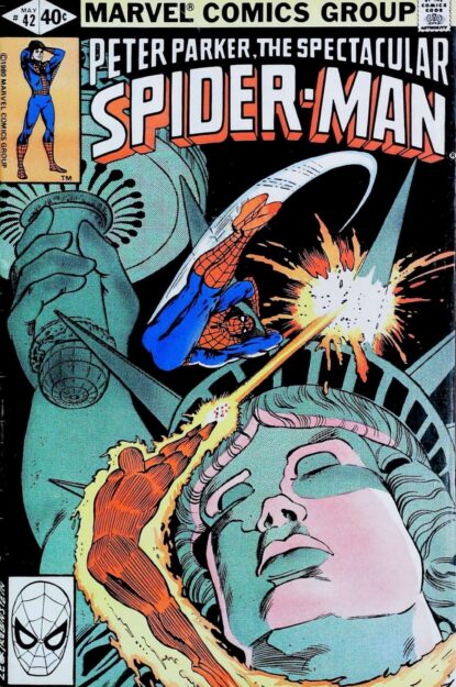 Couverture de SPECTACULAR SPIDER-MAN (1976) #42 - par Joe Rubinstein - lecubeacomics.com
