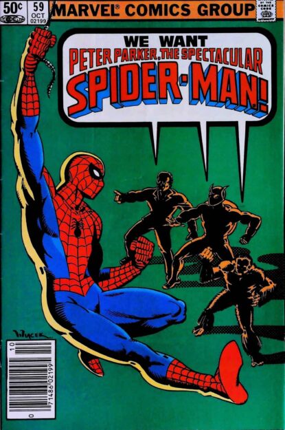Couverture de SPECTACULAR SPIDER-MAN (1976) #59 - par Bob Wiacek - lecubeacomics.com