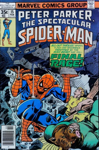 SPECTACULAR SPIDER-MAN (1976) #15 - Marvel - lecubeacomics.com Couverture de SPECTACULAR SPIDER-MAN (1976) #15 - par John Romita - lecubeacomics.com