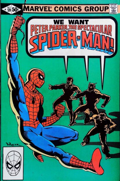SPECTACULAR SPIDER-MAN (1976) #59 - Marvel - lecubeacomics.com Couverture de SPECTACULAR SPIDER-MAN (1976) #59 - par Bob Wiacek - lecubeacomics.com