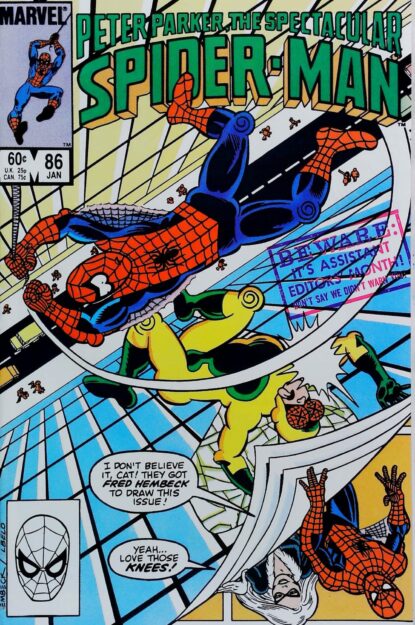 SPECTACULAR SPIDER-MAN (1976) #86 - Marvel - lecubeacomics.com Couverture de SPECTACULAR SPIDER-MAN (1976) #86 - par Fred Hembeck - lecubeacomics.com
