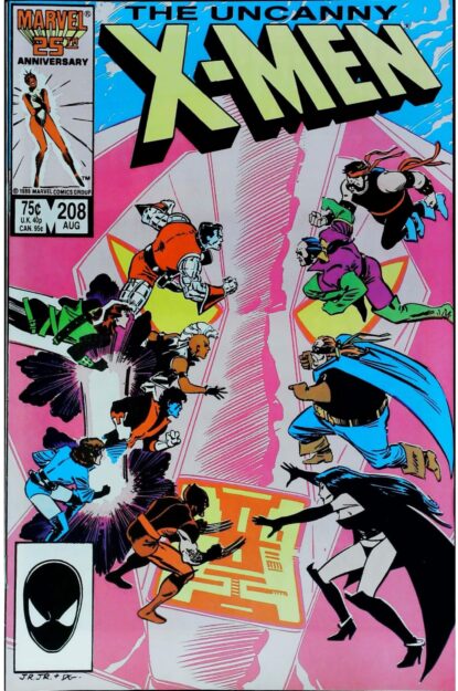Couverture de UNCANNY X-MEN (1963) #208 - par John Romita Jr. - lecubeacomics.com