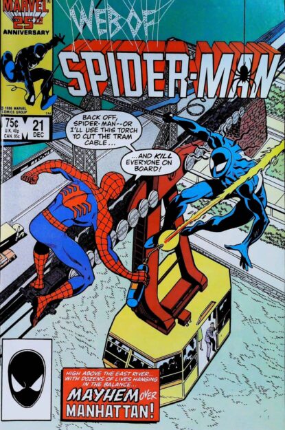 Couverture de WEB OF SPIDER-MAN (1985) #21 - par Larry Lieber - lecubeacomics.com