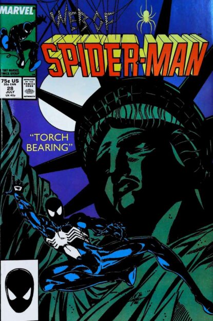 Couverture de WEB OF SPIDER-MAN (1985) #28 - par Bob Layton - lecubeacomics.com