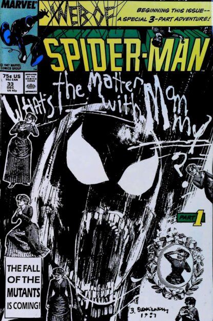 Couverture de WEB OF SPIDER-MAN (1985) #33 - par Bill Sienkiewicz - lecubeacomics.com