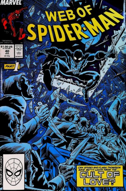 Couverture de WEB OF SPIDER-MAN (1985) #40 - par Alex Saviuk - lecubeacomics.com