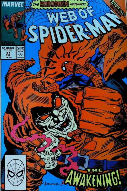 Couverture de WEB OF SPIDER-MAN (1985) #47 - par Alex Saviuk - lecubeacomics.com