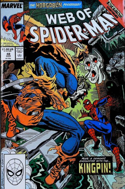 Couverture de WEB OF SPIDER-MAN (1985) #48 - par Alex Saviuk - lecubeacomics.com