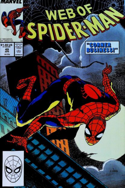Couverture de WEB OF SPIDER-MAN (1985) #49 - par Charles Vess - lecubeacomics.com